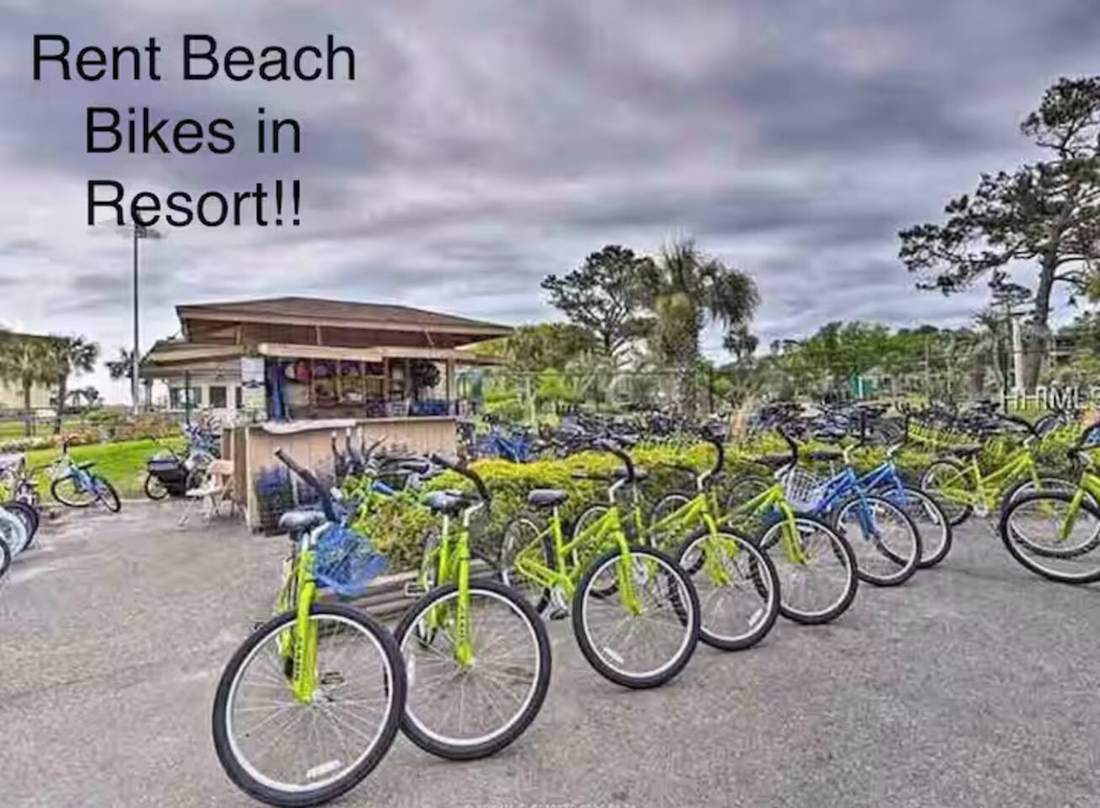 Bike rentals at the resort entrance