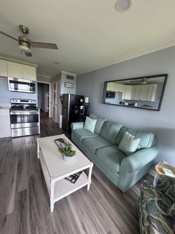 Open living area flowing into the kitchen